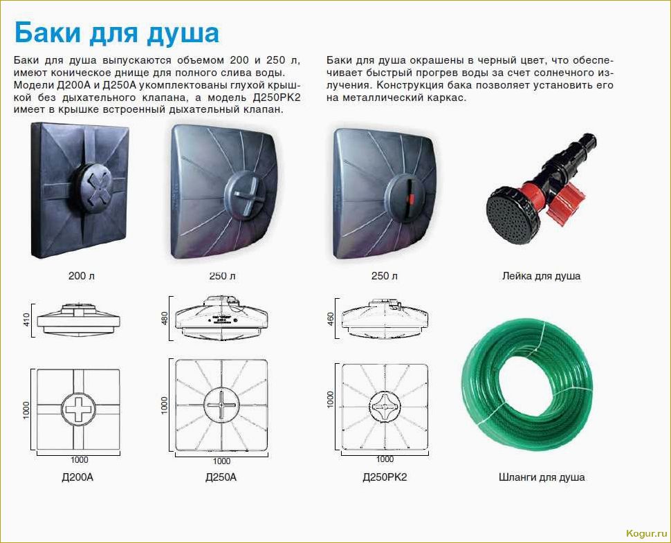 Как выбрать и установить бак для летнего душа