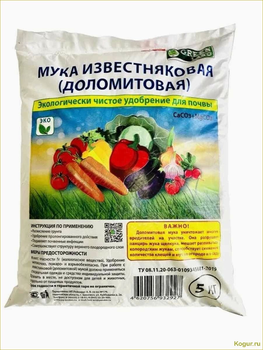 (применение, доломитовой, муки, улучшения, урожайности) Применение доломитовой муки для улучшения урожайности и качества плодово-годных и овощных культур: экологически чистый природный материал в действии