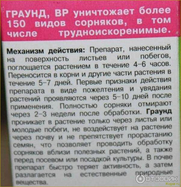 (граунд, сорняков, подробное, руководство, применению) Граунд от сорняков: подробное руководство по применению, описание, характеристики и рекомендации по дозировке препарата
