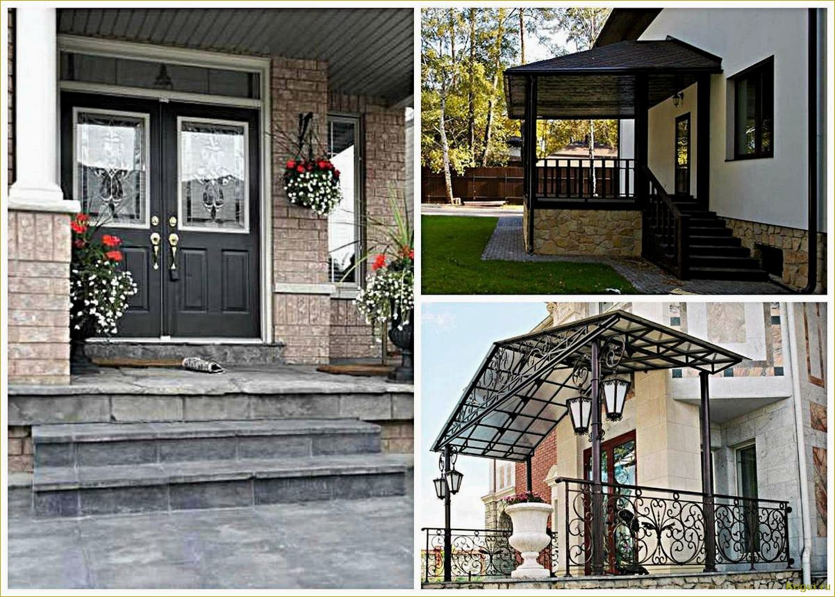 Элитное бетонное крыльцо украсит дом на дачном участке